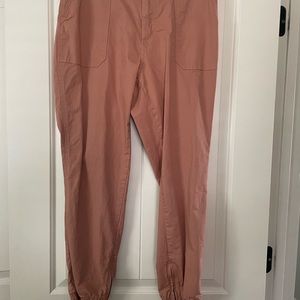 PACT Joggers. Organic cotton. Worn once. Burnt orange-rose color